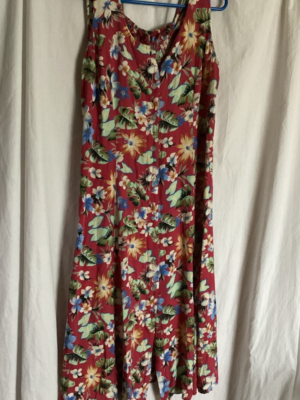 Sleeveless Red Floral Maxi Dress